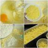 Rây mịn 140g bột mì và bột nở. Cho từng quả trứng vào hỗn hợp bơ đường, đánh nhẹ cho quyện đều là được (khoảng 10-15 giây/quả). Cho tiếp phô mai bào vào trộn đều. Cuối cùng, cho tiếp 50ml sữa vào. Tiếp theo là bột mì, bột nở và trộn đều lần cuối cho quyện đều là được. Cho hỗn hợp làm bánh bơ nướng vào khuôn, rắc ít phô mai cheddar bào lên.