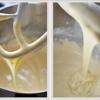 Trộn lòng trắng trứng + đường trắng + bơ lạt với tỉ lệ 1:1:4 - 1 lòng trắng trứng : 100gram đường: 400gram bơ. Cho bơ, lòng trắng trứng với đường cho vào một bát inox (hoặc nồi).