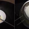 Cho bơ và sữa vào bát, hấp cách thủy cho bơ tan chảy rồi trộn đều bơ sữa. Trộn đều bột nếp với bột baking soda sau đó rây hỗn hợp này vào âu trứng trộn đều.