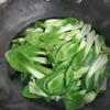 Đun sôi nồi nước với ít muối, cho cải thìa vào chần sơ qua khoảng 1-2 phút cho sợi cải thìa vừa chín tới thì vớt ra ngay. Xếp cải thìa luộc ra đĩa như hình.