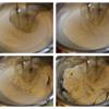 Để máy đánh ở mức trung bình rồi cho từng muỗng bơ vào bát lòng trắng trứng, đánh hòa quyện rồi mới cho muỗng tiếp theo vào. Sau khoảng 1 phút từ khi cho hết bơ vào, các bạn tăng từ từ tốc độ máy đánh lên mức cao nhất, đánh đến khi hỗn hợp thành kem đặc, màu trắng ngà.