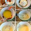 Cho sốt mayonnaise, tương cà, nước cốt cam vào chén, dùng phới đánh trứng trộn đều.