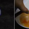 Hòa tan bột bắp với 2 muỗng canh nước trong chén. Sau đó, đổ hỗn hợp bột bắp vào tô trứng như hình bên.