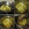 Khoai tây chín vàng giòn đều thì vớt ra rá để ráo bớt dầu. Sau đó cho vào thau gia vị đã trộn ở trên, trộn đều để gia vị thấm khoai tây.