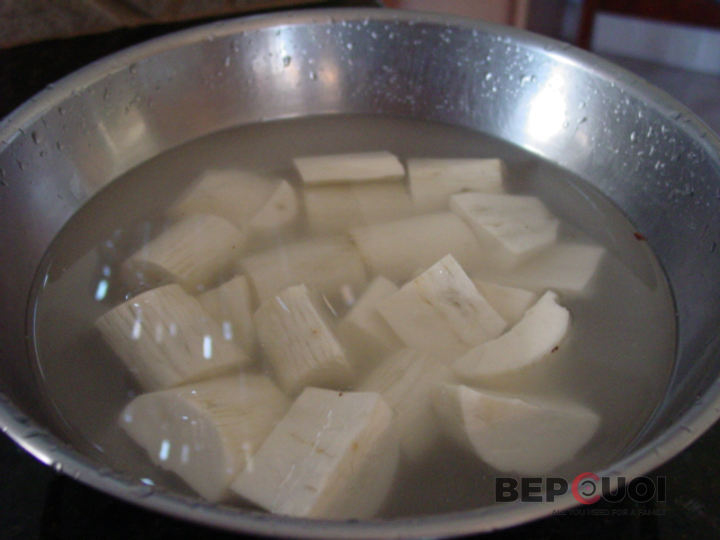 Cách làm khoai mì hấp nước cốt dừa