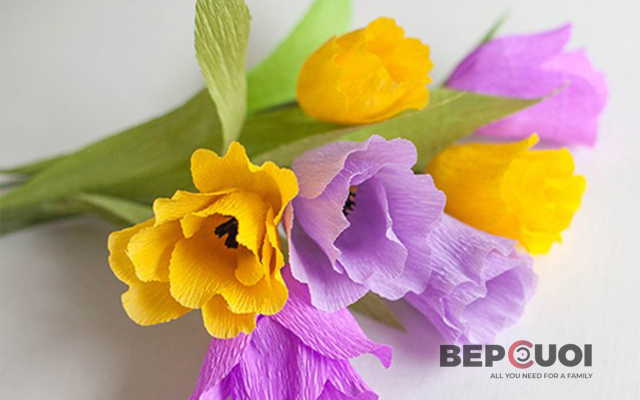 Khéo tay làm hoa tulip giấy cực xinh xắn